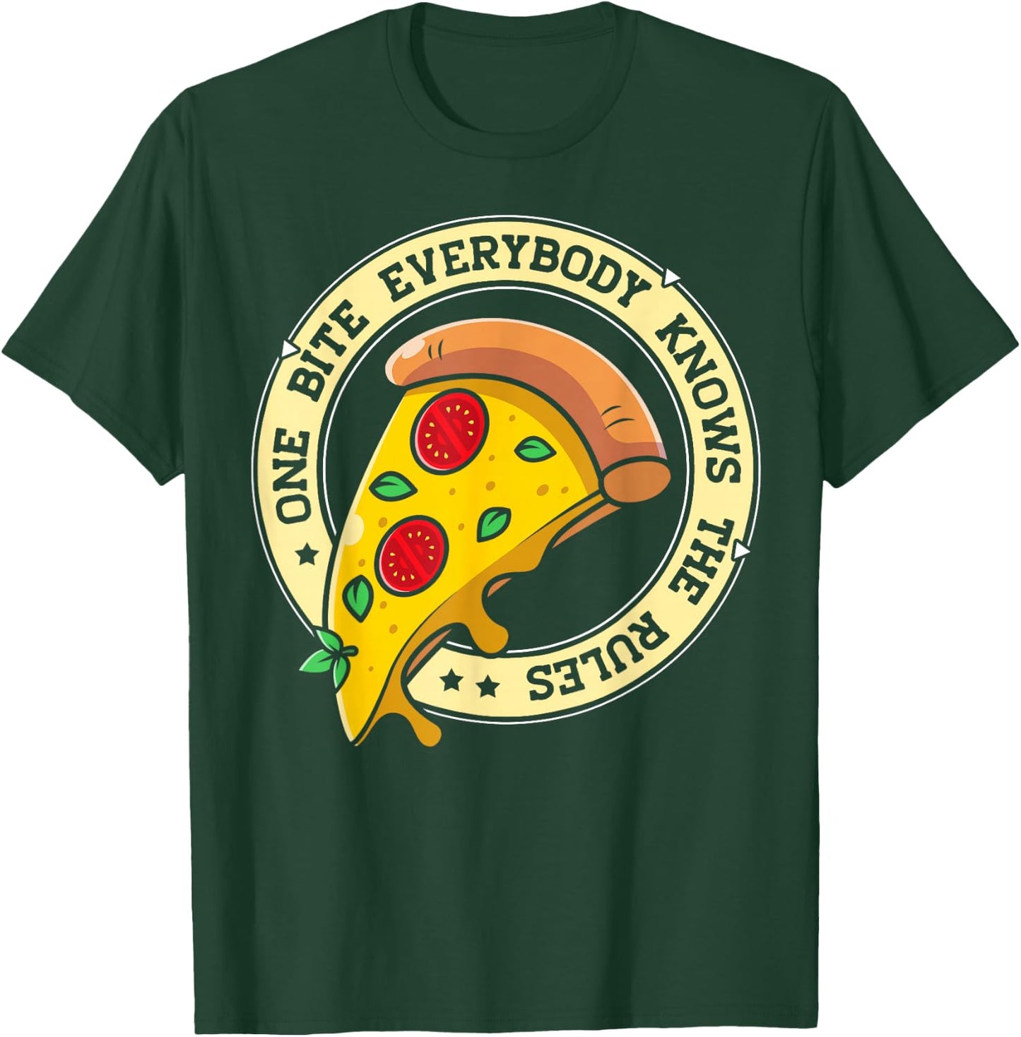 Funny 1 Pizza Everybody Knows The Rules Food Lover T-Shirt - T-Shirt | Forest