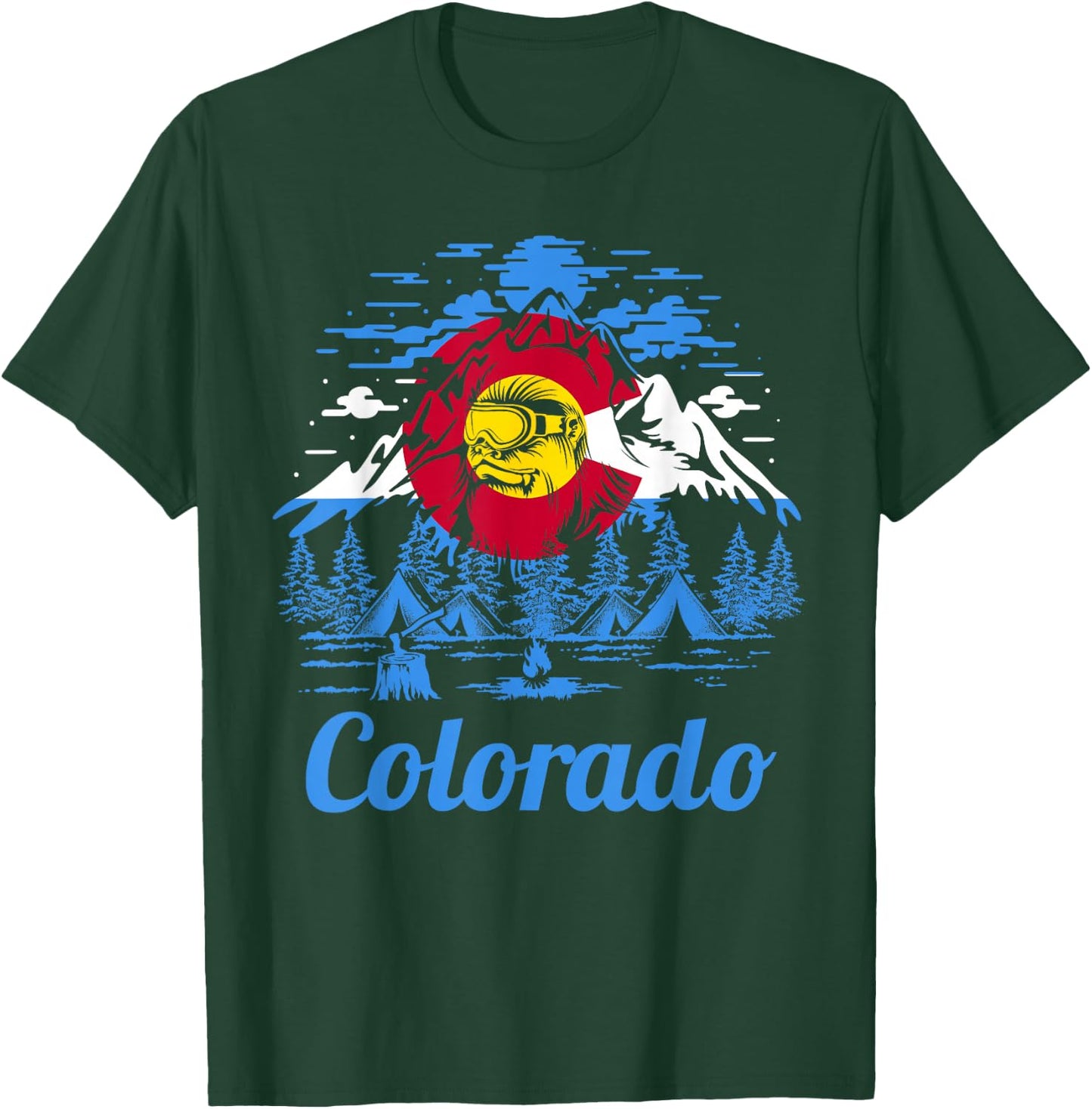 Colorado Big Foot Mountain Graphic Design T-Shirt - T-Shirt | Forest