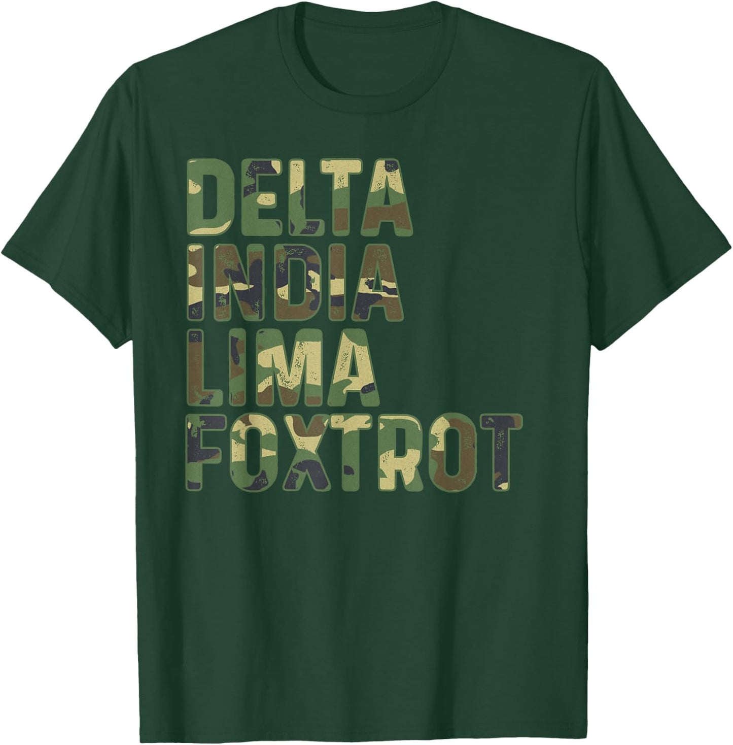 Military Camouflage Delta India Lima Foxtrot DILF T-Shirt - T-Shirt | Forest