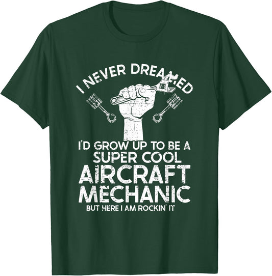 Airplane Mechanic Aircraft Maintenance Pilot Technician T-Shirt - T-Shirt | Forest