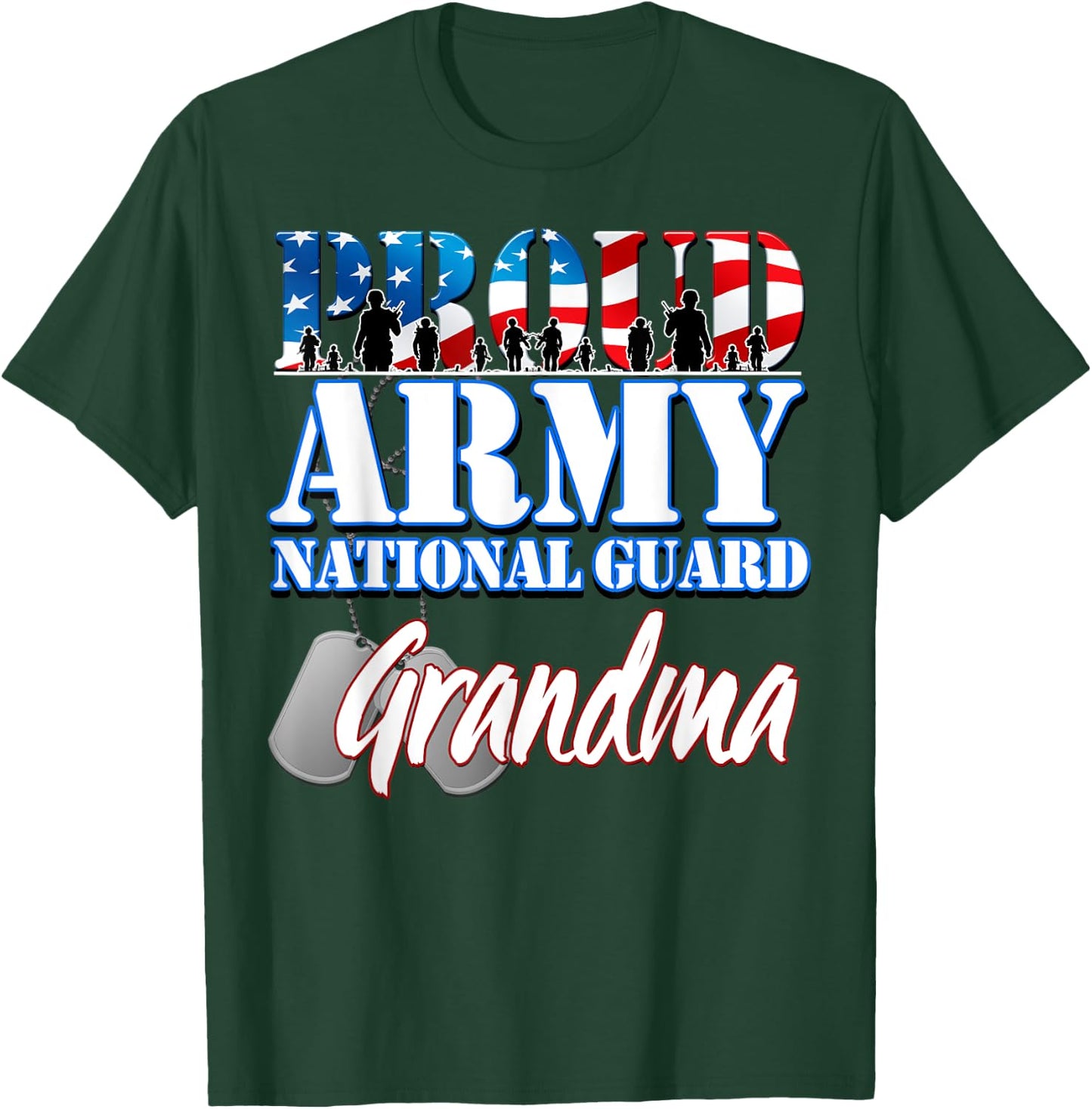 Proud Army National Guard Grandma Grandparents Day Shirt T-Shirt - T-Shirt | Forest