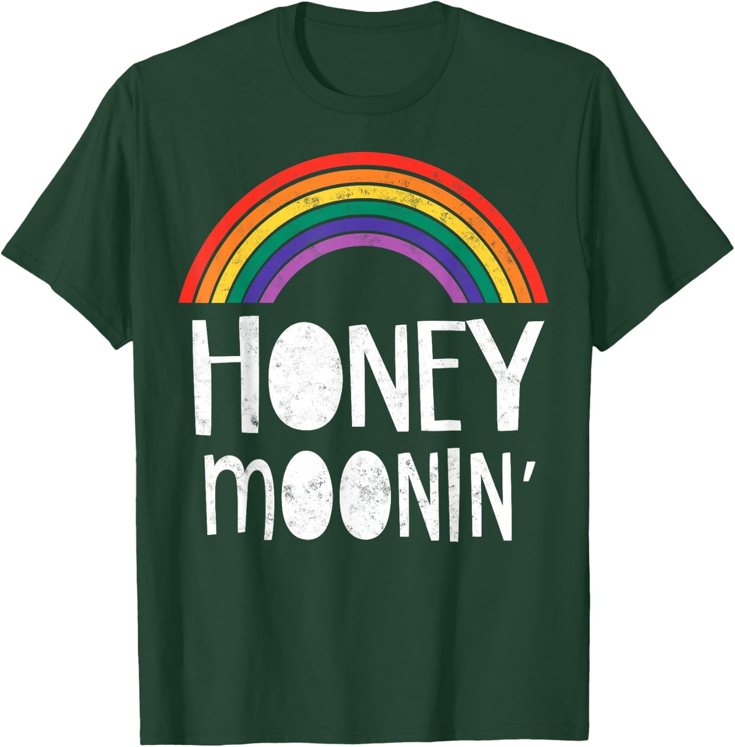 Gay Lesbian Just Married Wedding Party LGBT Honeymoon T-Shirt - T-Shirt | Forest