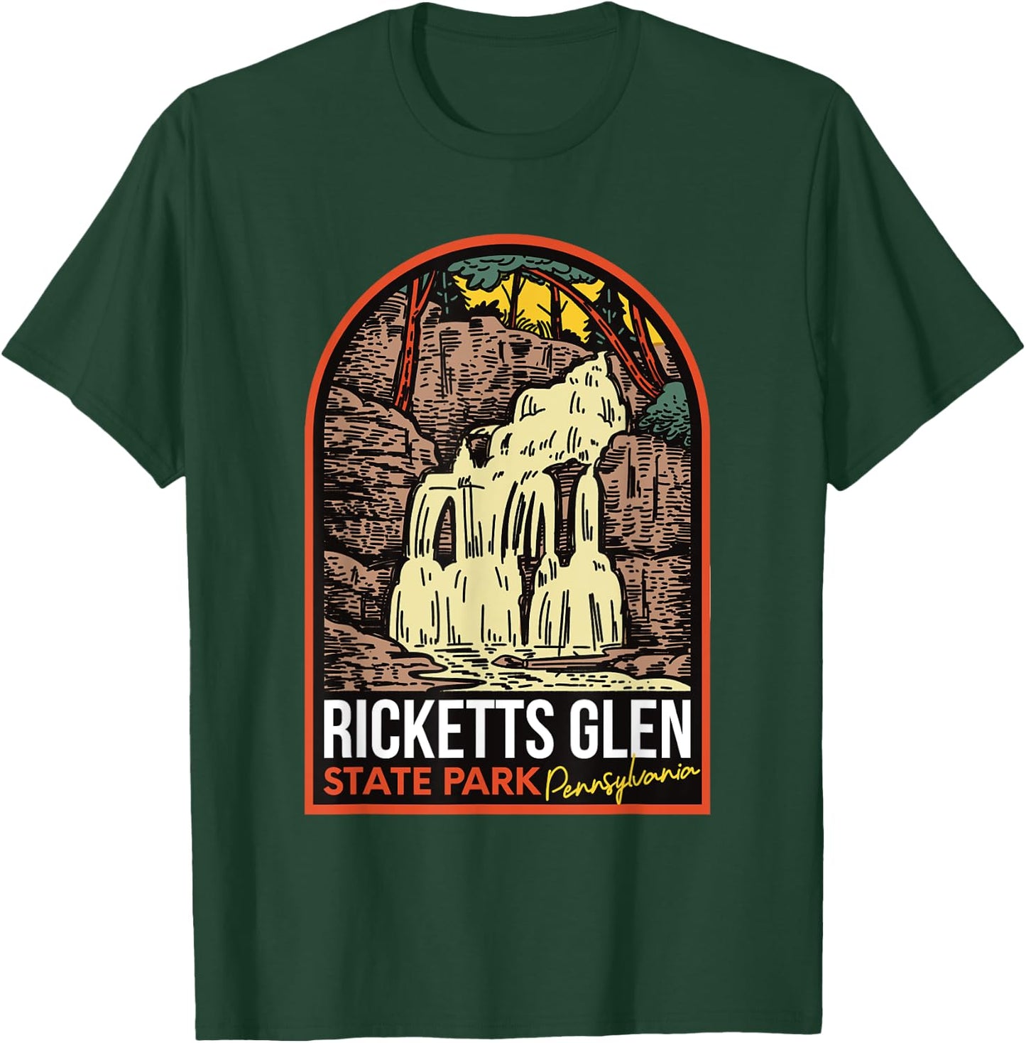Ricketts Glen State Park Pennsylvania Vintage T-Shirt - T-Shirt | Forest