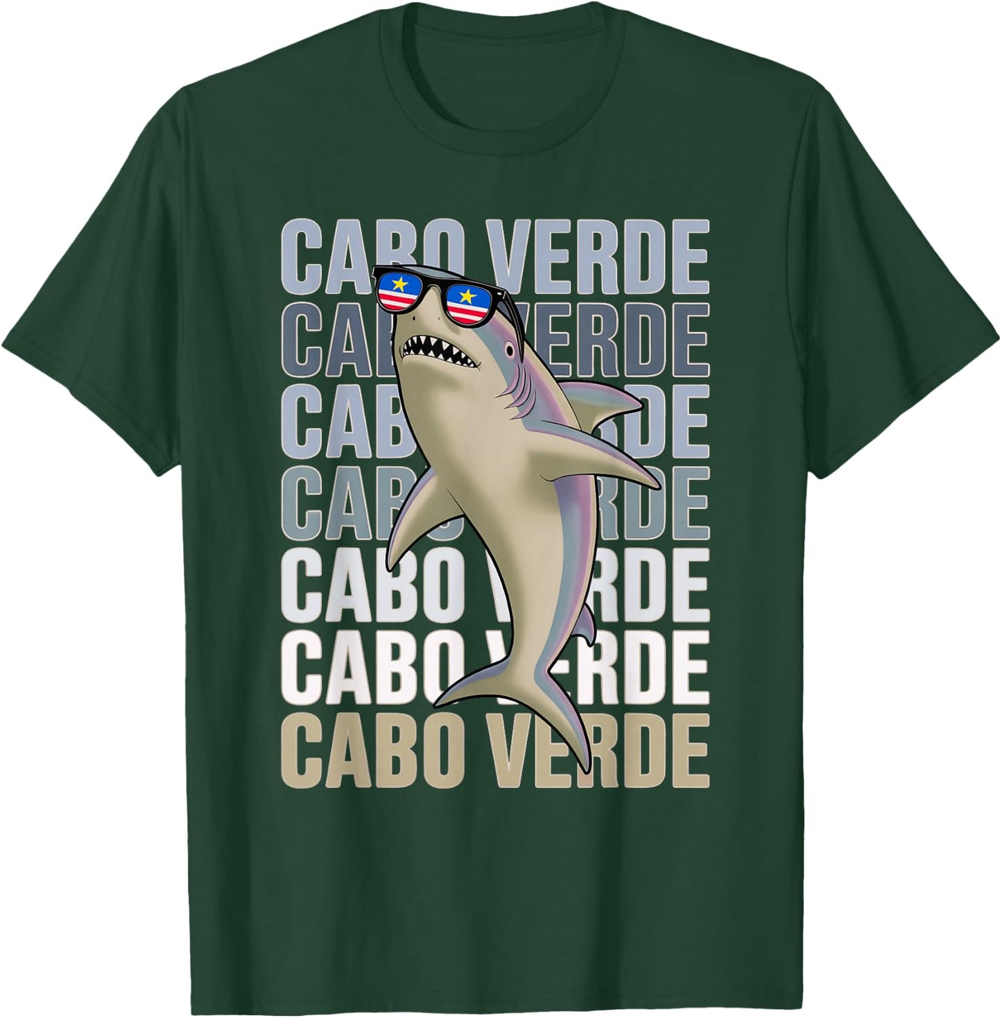 Kids Cabo Verde Shark Mindelo Boys Cape Born Roots Dad Mom T-Shirt - T-Shirt | Forest