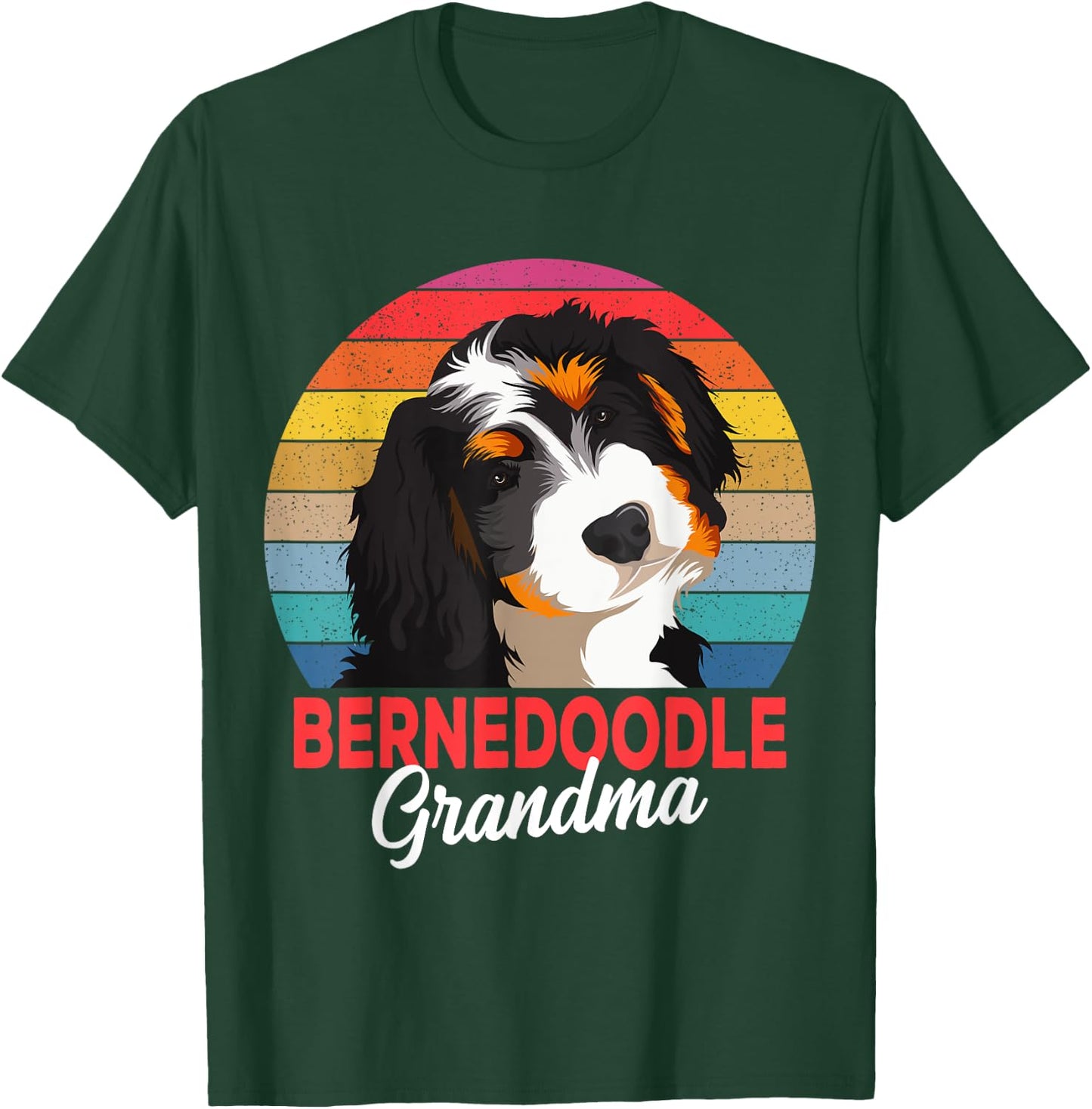 Bernedoodle Grandma Dog Mom Owner T-Shirt - T-Shirt | Forest