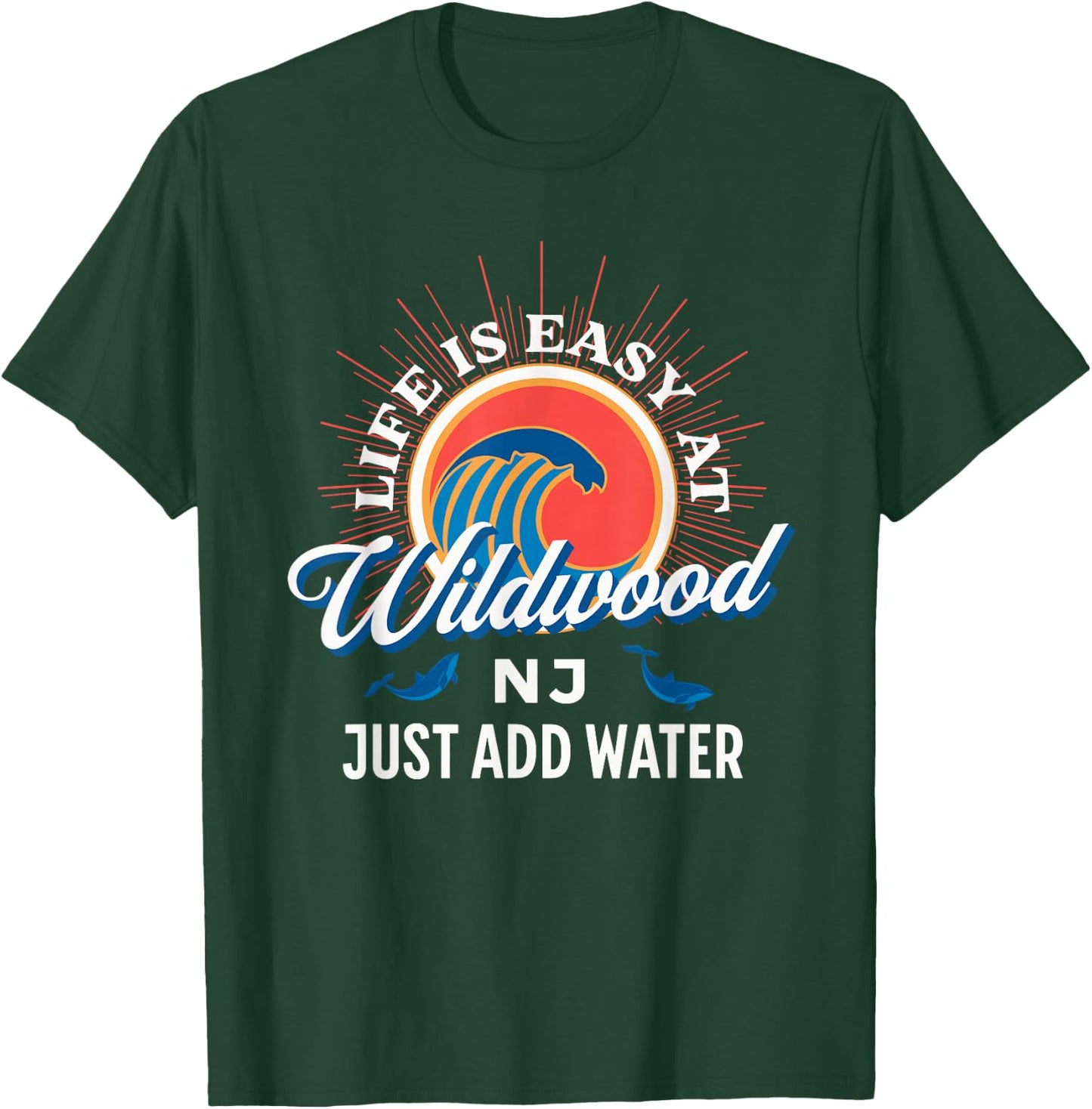 Life Is Easy At Wildwood NJ Just Add Water Beach Vacation Women Girls Kids T-Shirt - T-Shirt | Forest