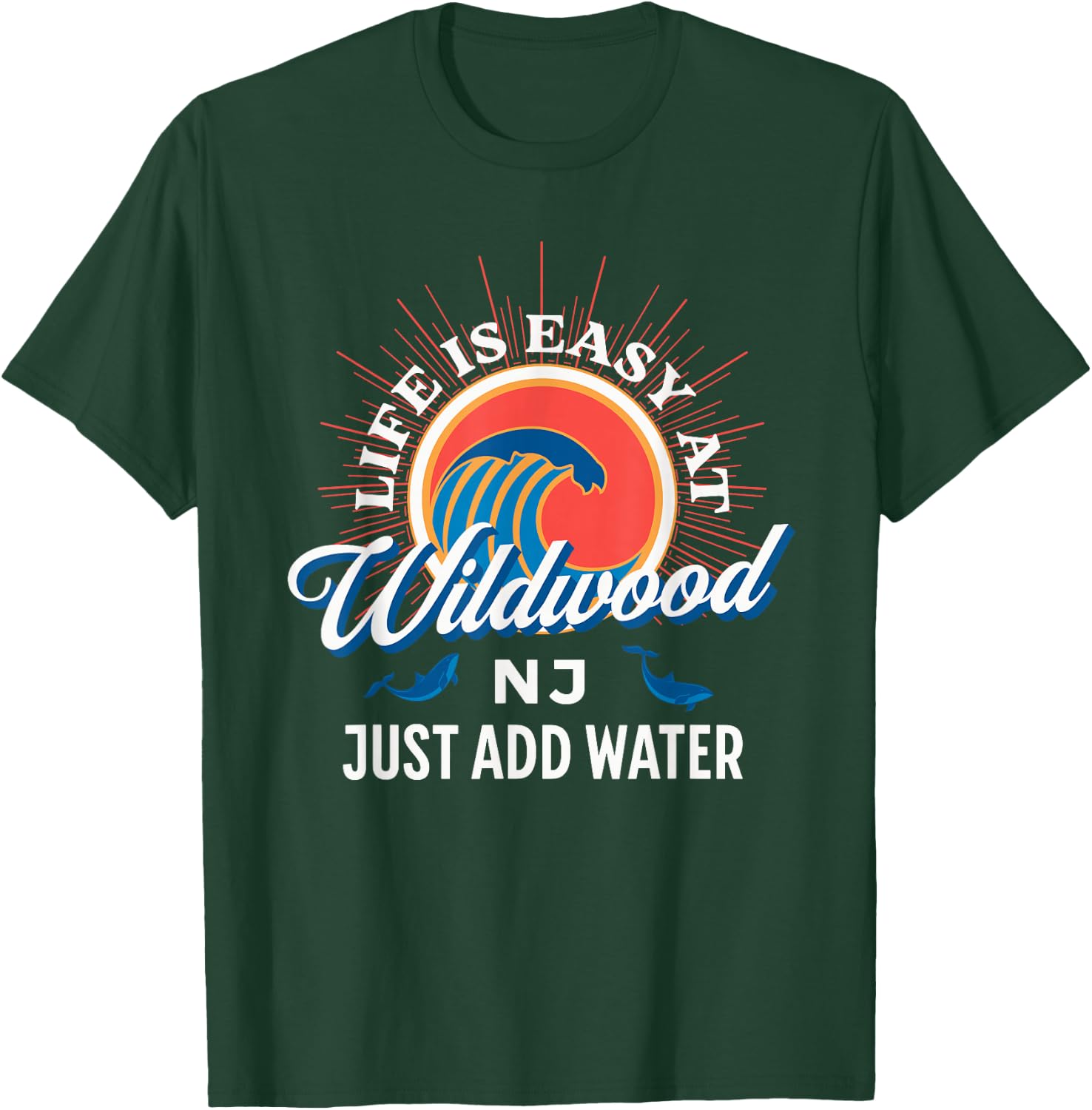 Life Is Easy At Wildwood NJ Just Add Water Beach Vacation Women Girls Kids T-Shirt - T-Shirt | Forest