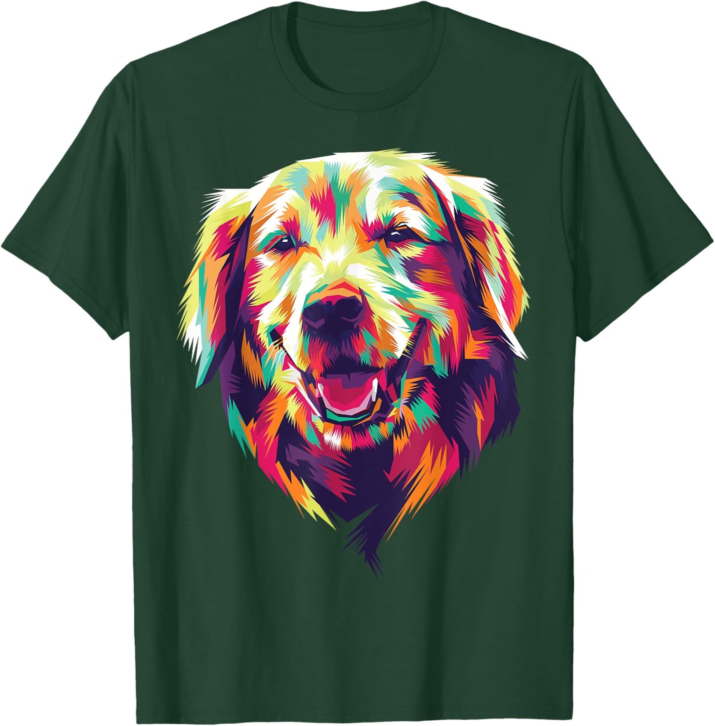 colorful Golden Retriever head face dog for lovers of dogs Women Kids T-Shirt - T-Shirt | Forest