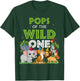 Pops of the Wild One Zoo Birthday Safari Jungle Animal T-Shirt - T-Shirt | Forest