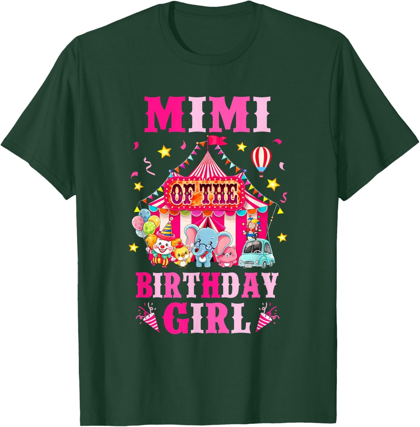Mimi Of The Birthday Girl Circus Carnival Family Party T-Shirt - T-Shirt | Forest