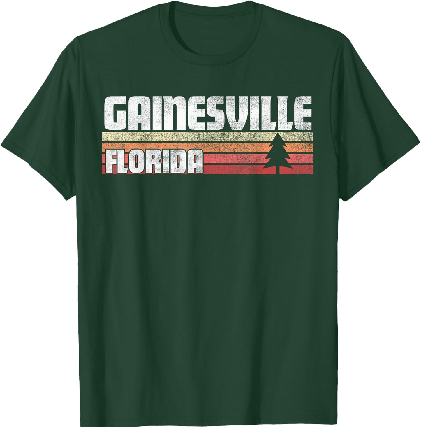 Gainesville Florida FL Gift Retro Style Vintage 70s 80s 90s T-Shirt - T-Shirt | Forest