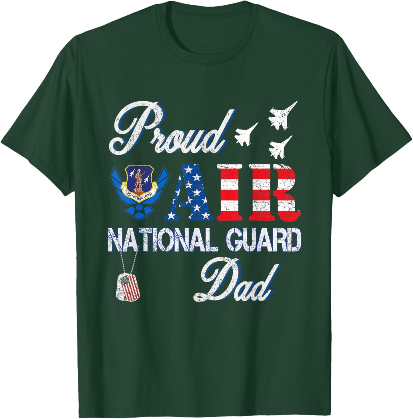 Proud Air National Guard Dad Air Force Veterans Day T-Shirt - T-Shirt | Forest
