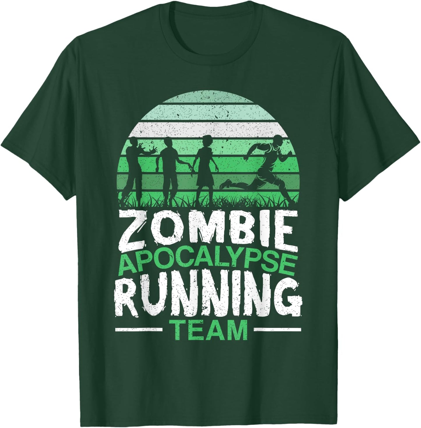 Zombie Apocalypse Running Team Halloween Trick Or Treat T-Shirt - T-Shirt | Forest