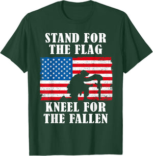 Stand for the Flag | Veterans Day Partiotic Military T-Shirt - T-Shirt | Forest