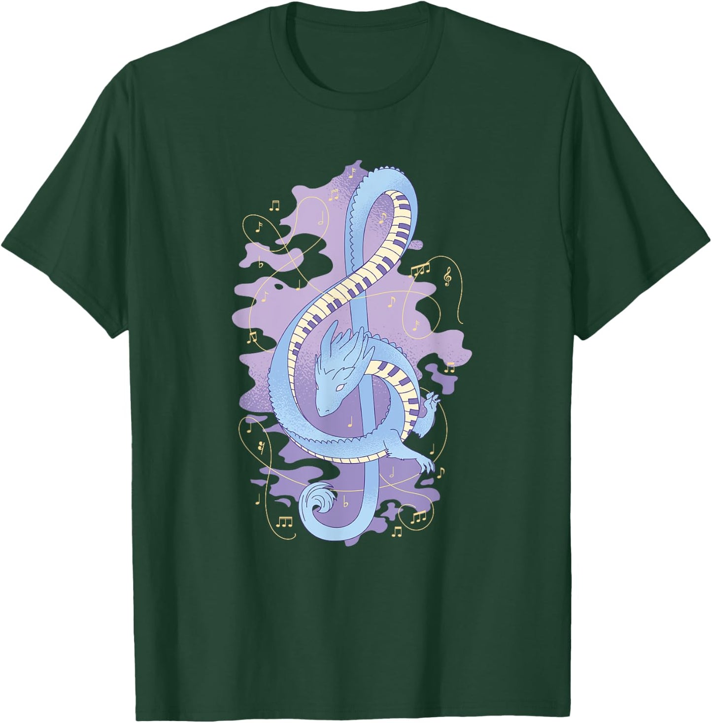 Musical Dragon Creature Music Piano Instrument T-Shirt - T-Shirt | Forest
