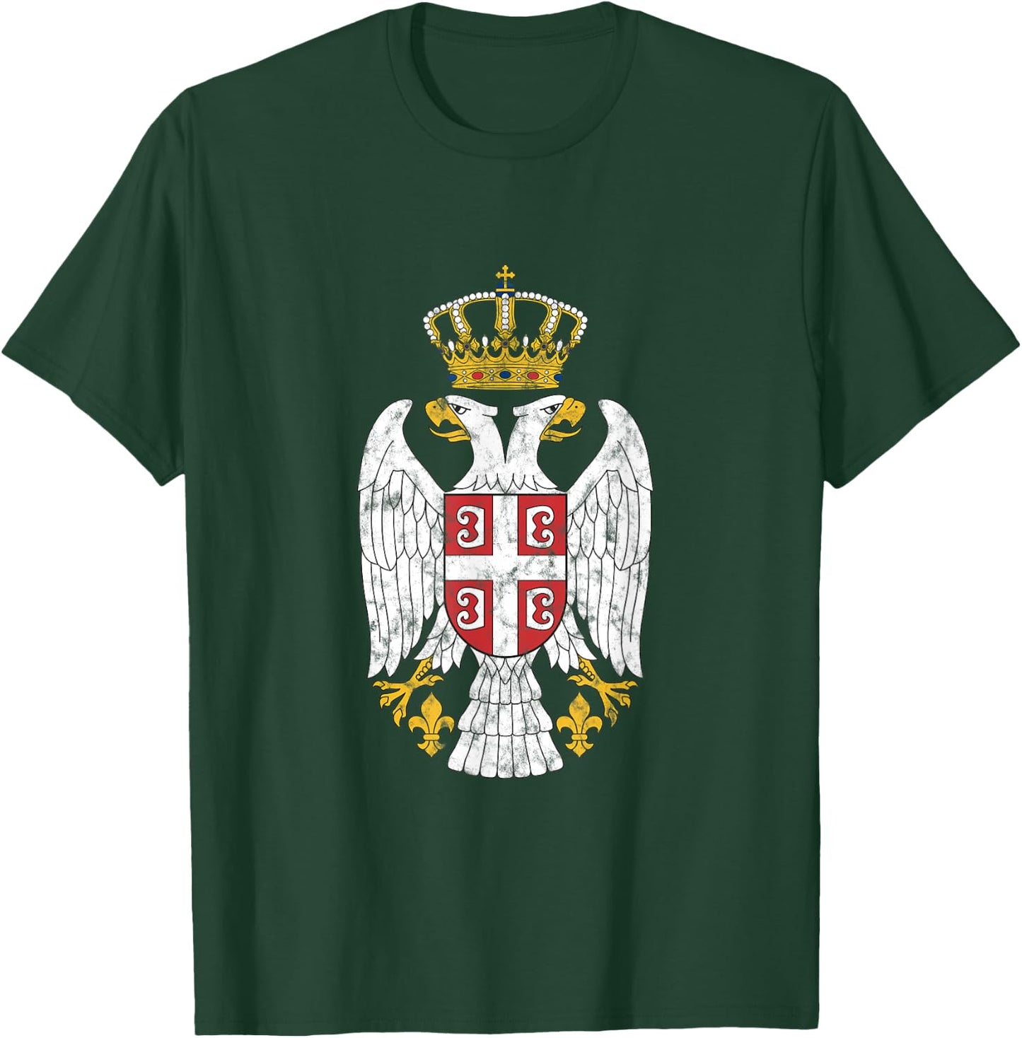 Serbian Coat of Arms Serbian Flag Symbol Balkan T-Shirt - T-Shirt | Forest