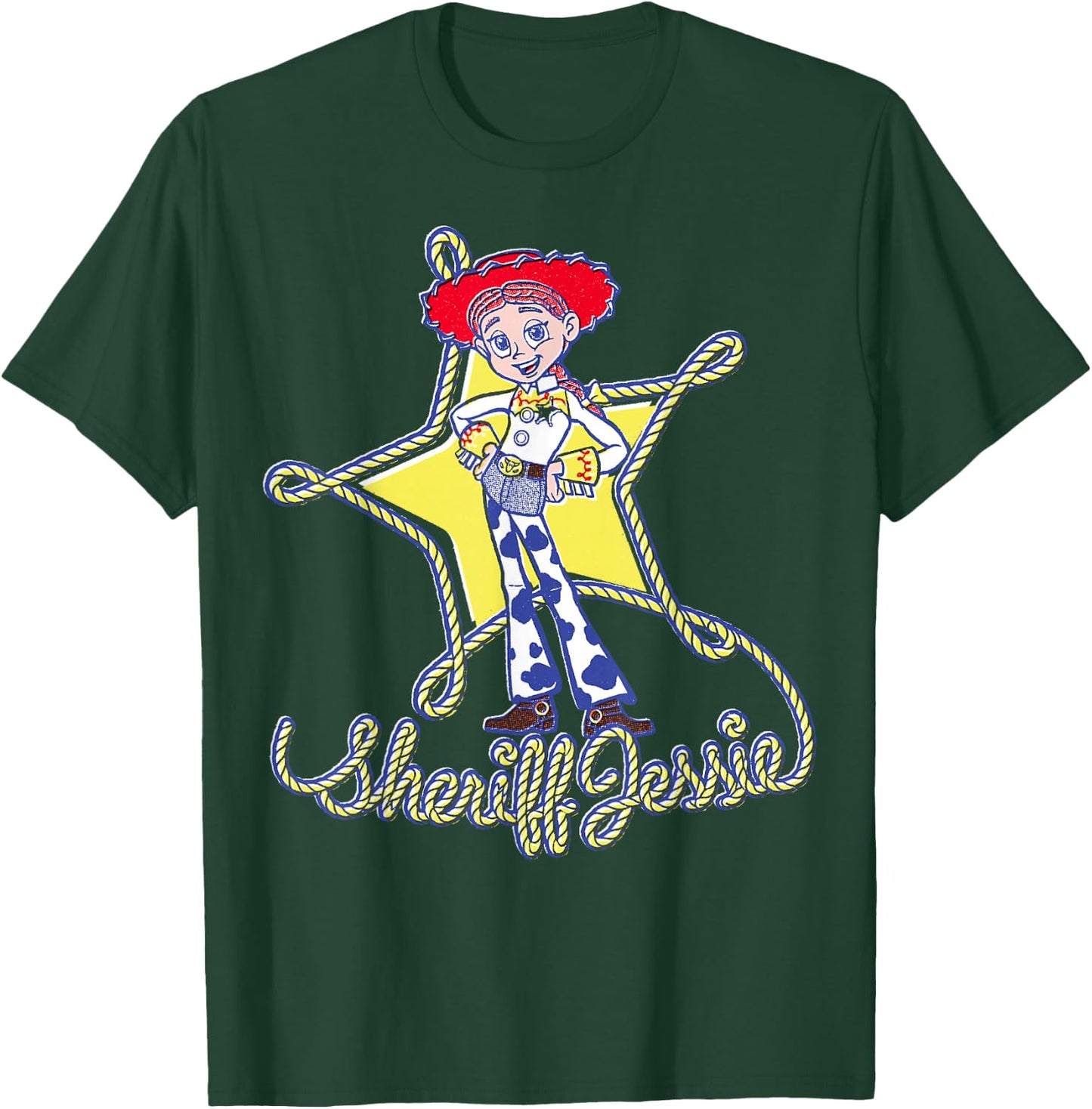 Disney Pixar Toy Story 5 Sheriff Jessie Lasso Star and Text T-Shirt - T-Shirt | Forest