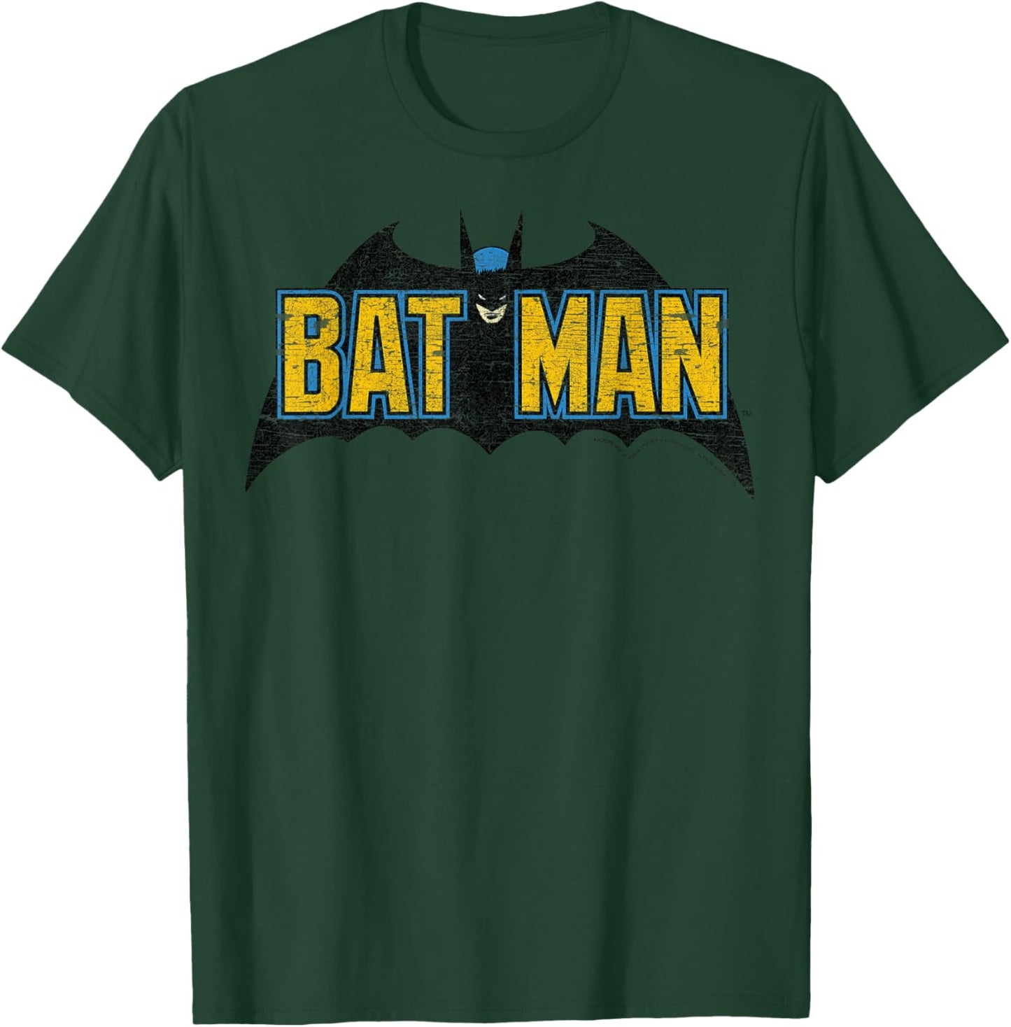DC Comics Batman Distressed Vintage Text Logo T-Shirt - T-Shirt | Forest