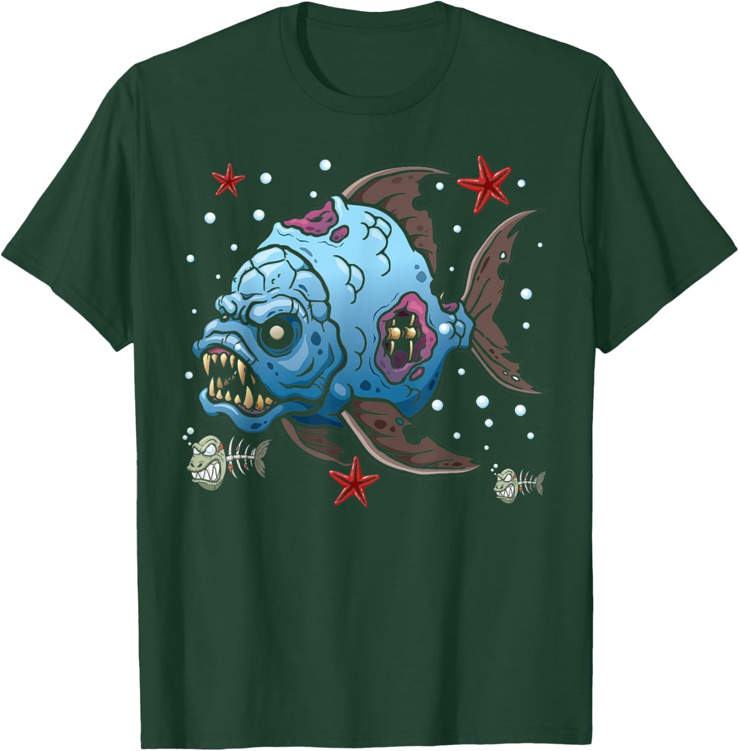 Sea Animal Zombies Fish Funny Halloween Costume Fish T-Shirt - T-Shirt | Forest
