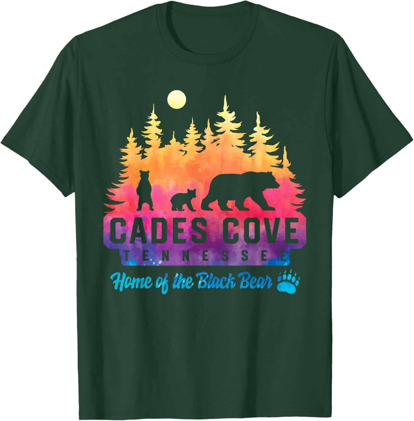 Cades Cove Tennessee Bear Great Smoky Mountains Tie Dye T-Shirt - T-Shirt | Forest