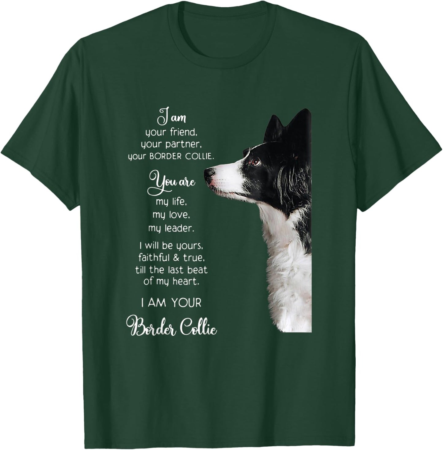 Funny I Am Your Friend Your Partner Your Border Collie Gift T-Shirt - T-Shirt | Forest