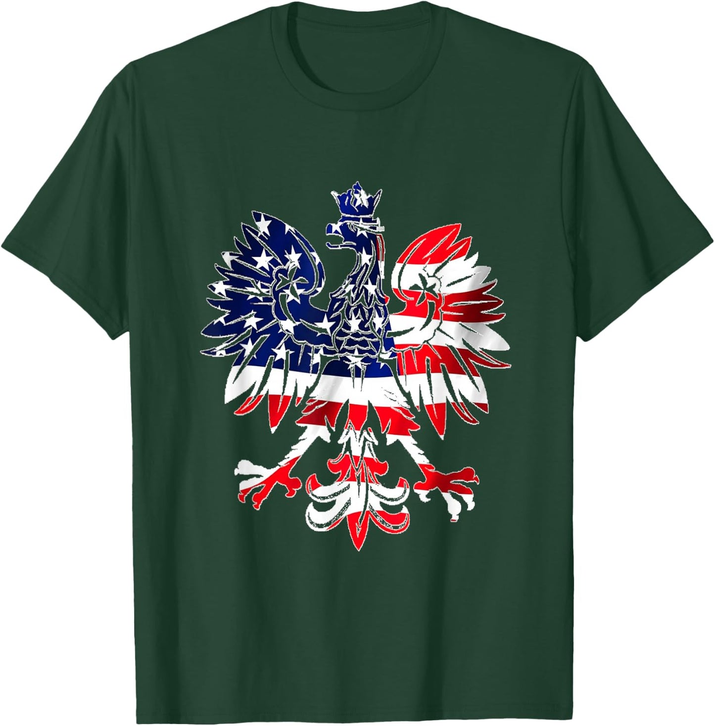 Dyngus Day Shirt Polish Eagle American Flag Poland USA T-Shirt - T-Shirt | Forest