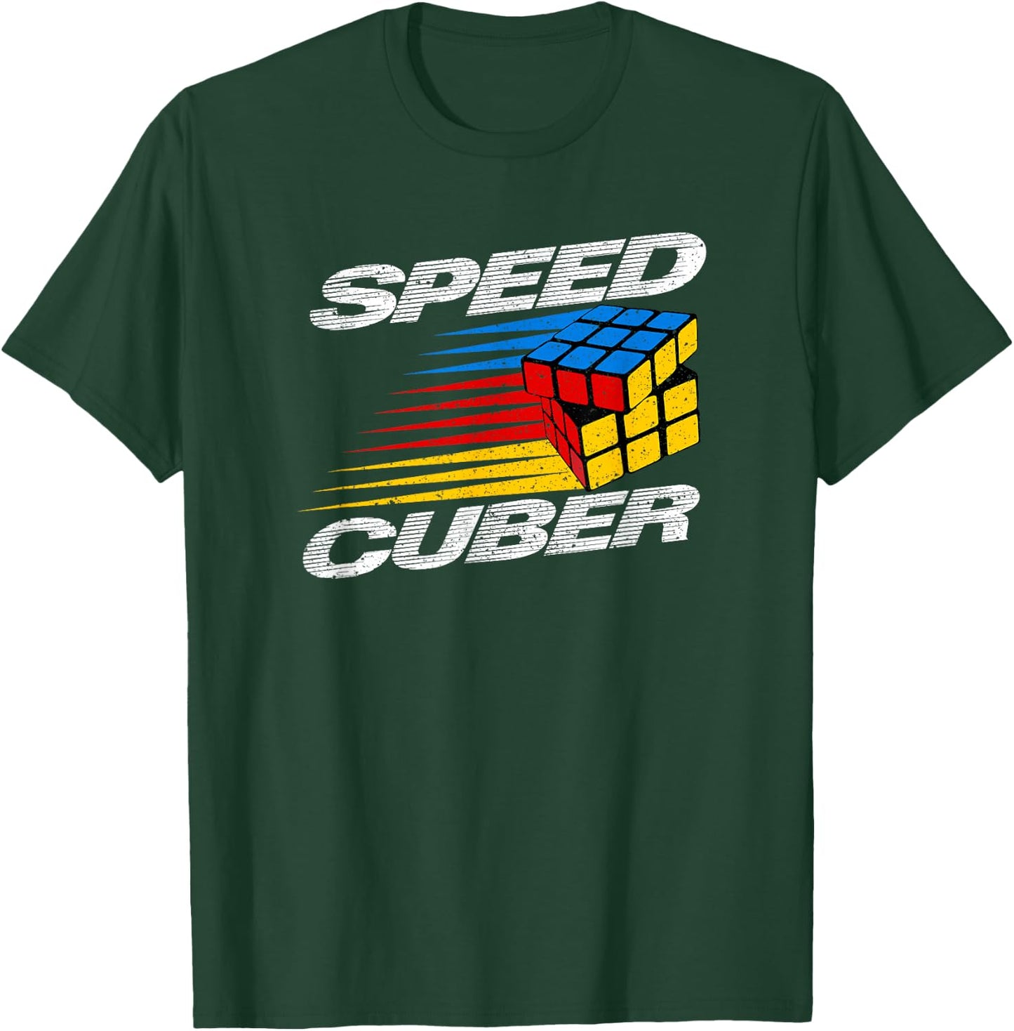 The Melting Cube - Competitive Speed Cubing Merch -Adults, Kids Black 3x3 Cube Math Game T-Shirt - T-Shirt | Forest