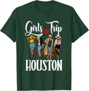 Girls Trip Houston For Melanin Afro Black Vacation Women T-Shirt - T-Shirt | Forest