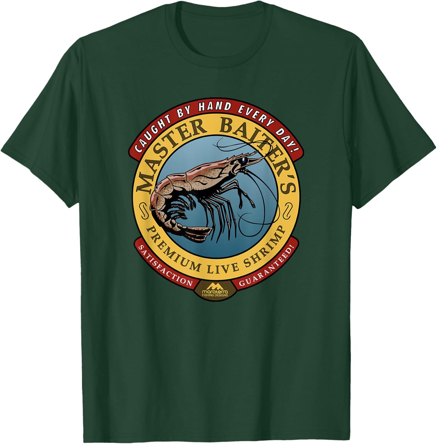 Master Baiter's Shrimp - Fishing T-Shirt - T-Shirt | Forest