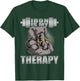 Elephant Powerlifter Workout Gym Iron Is My Therapy Lifting T-Shirt - T-Shirt | Forest