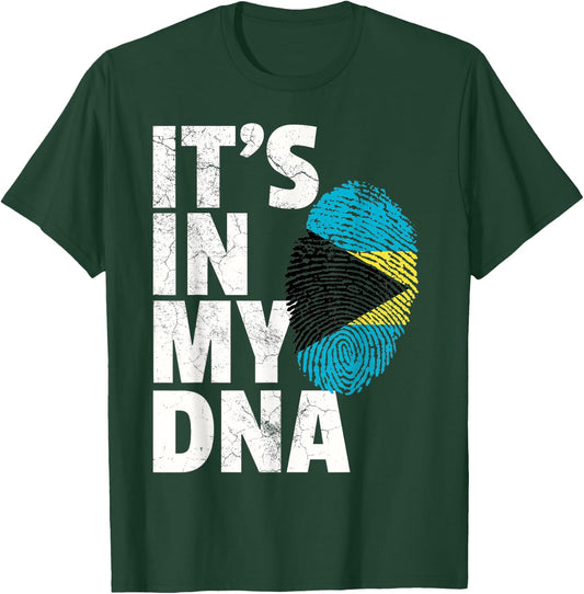 IT'S IN MY DNA Bahama Bahamian Flag Men Women Pride Roots T-Shirt - T-Shirt | Forest