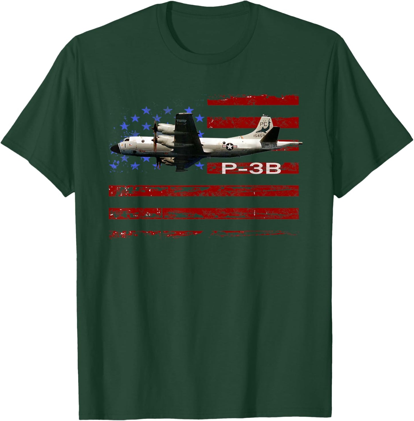 P-3 Orion Vintage American Flag T-Shirt - T-Shirt | Forest