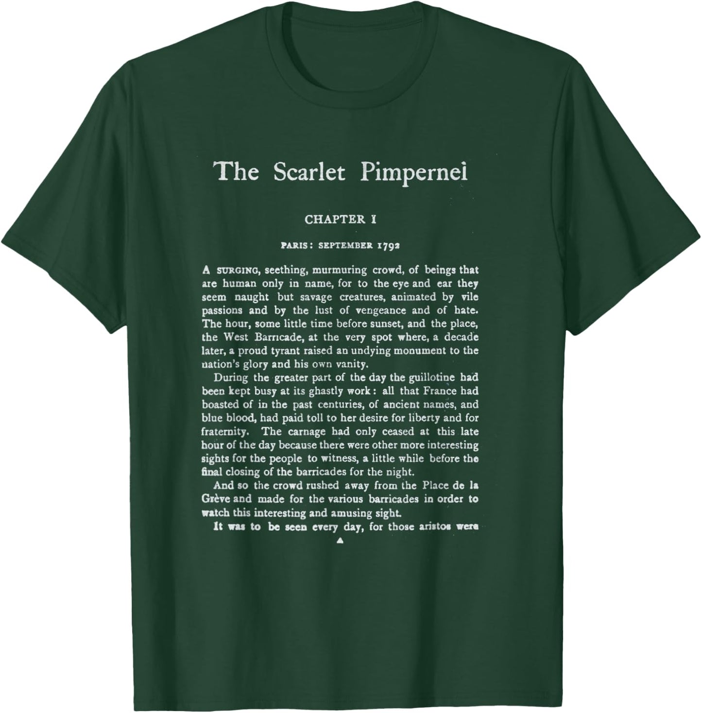 The Scarlet Pimpernel Baroness Orczy First Page T-Shirt - T-Shirt | Forest
