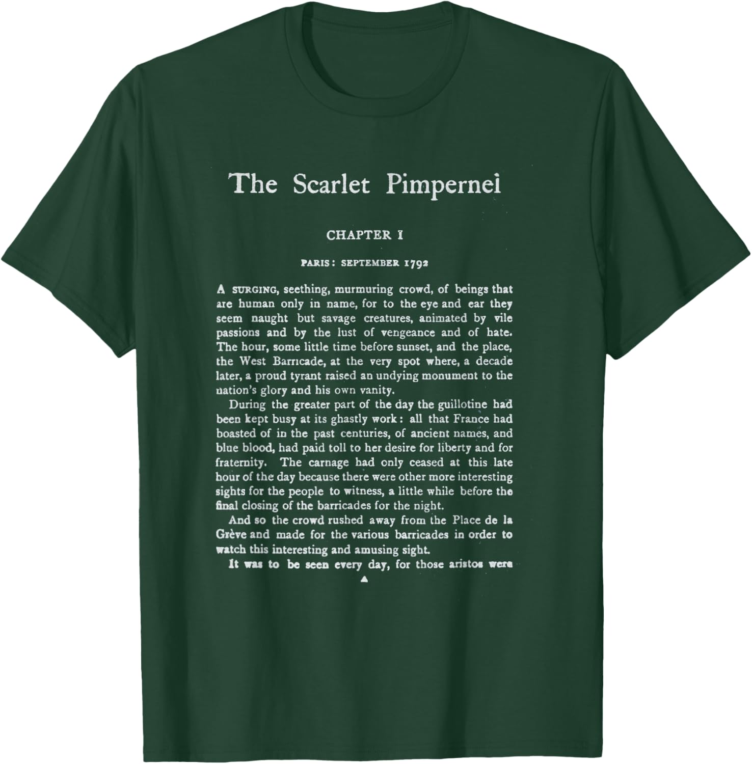The Scarlet Pimpernel Baroness Orczy First Page T-Shirt - T-Shirt | Forest