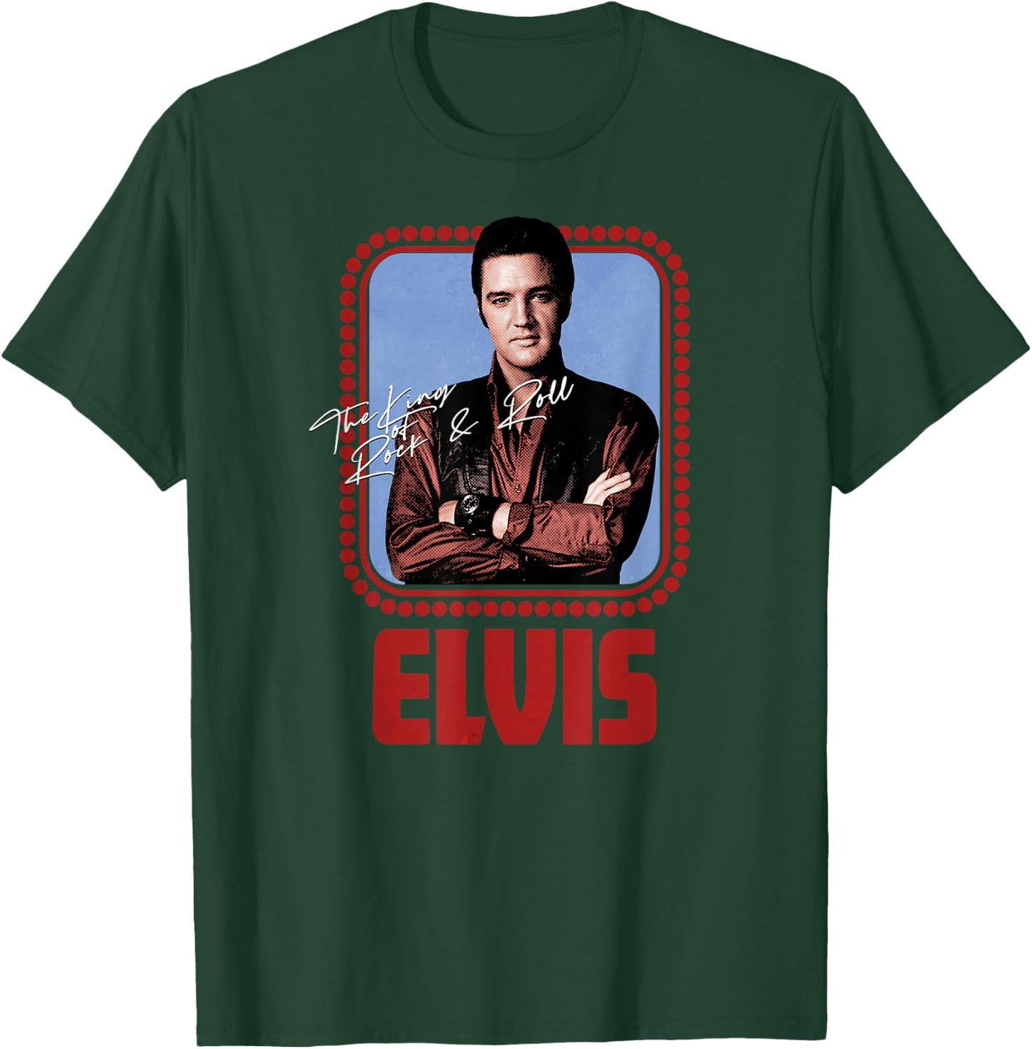 Elvis Presley Official Rock N Roll Script T-Shirt - T-Shirt | Forest