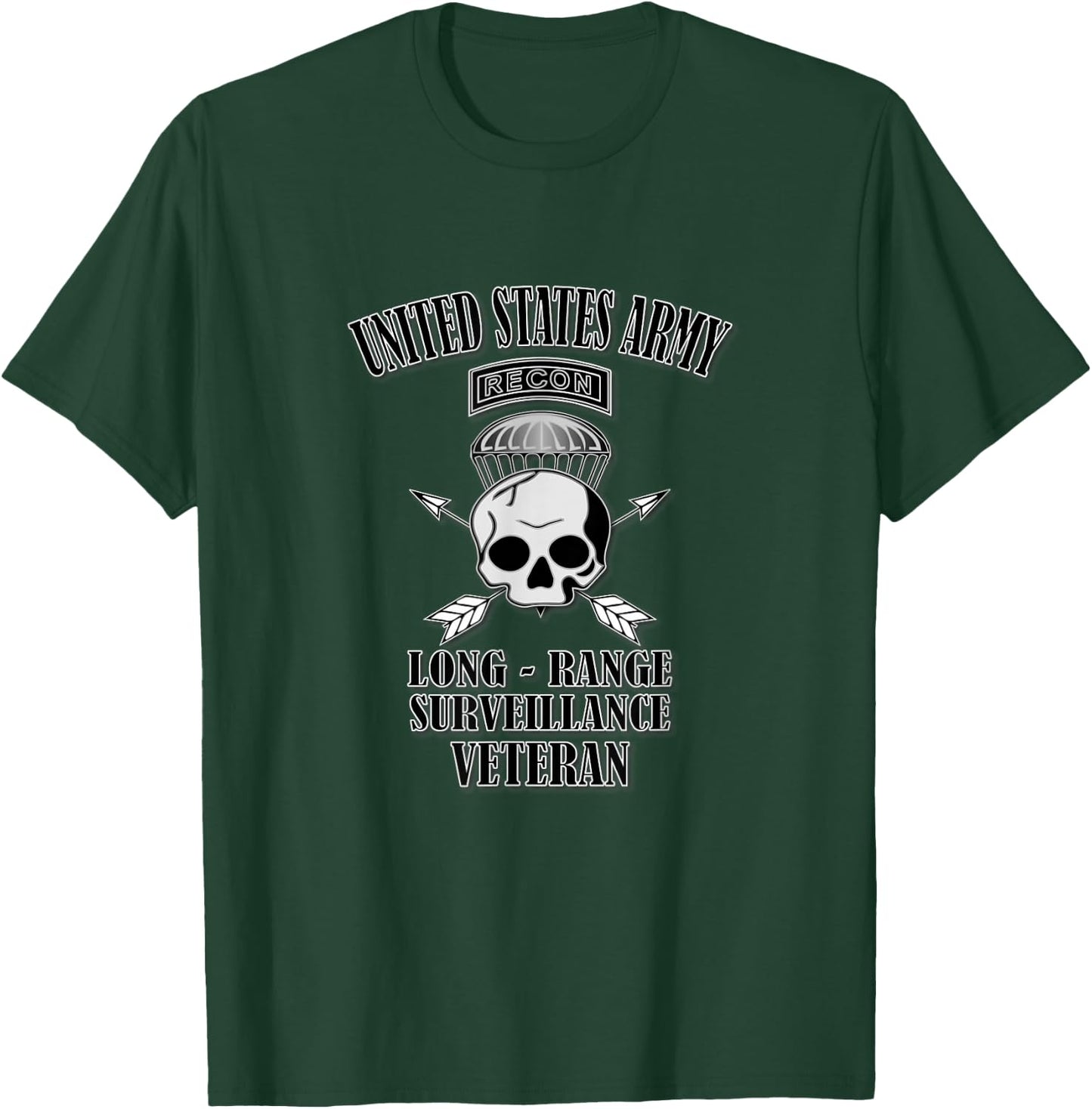 US Army Long-Range Surveillance Veteran (Front Design) T-Shirt - T-Shirt | Forest