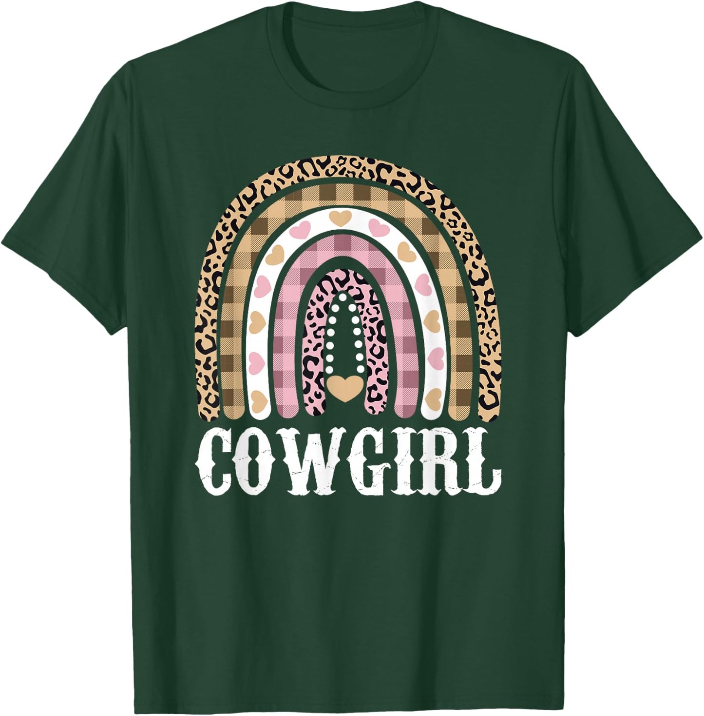 Cowgirl Outfit Women Cowboy Rainbow Leopard Western Cow Girl T-Shirt - T-Shirt | Forest