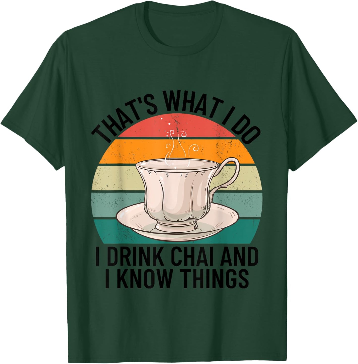 Funny Desi Tea Pakistani Indian Hindi Chai Lover Men Women T-Shirt - T-Shirt | Forest