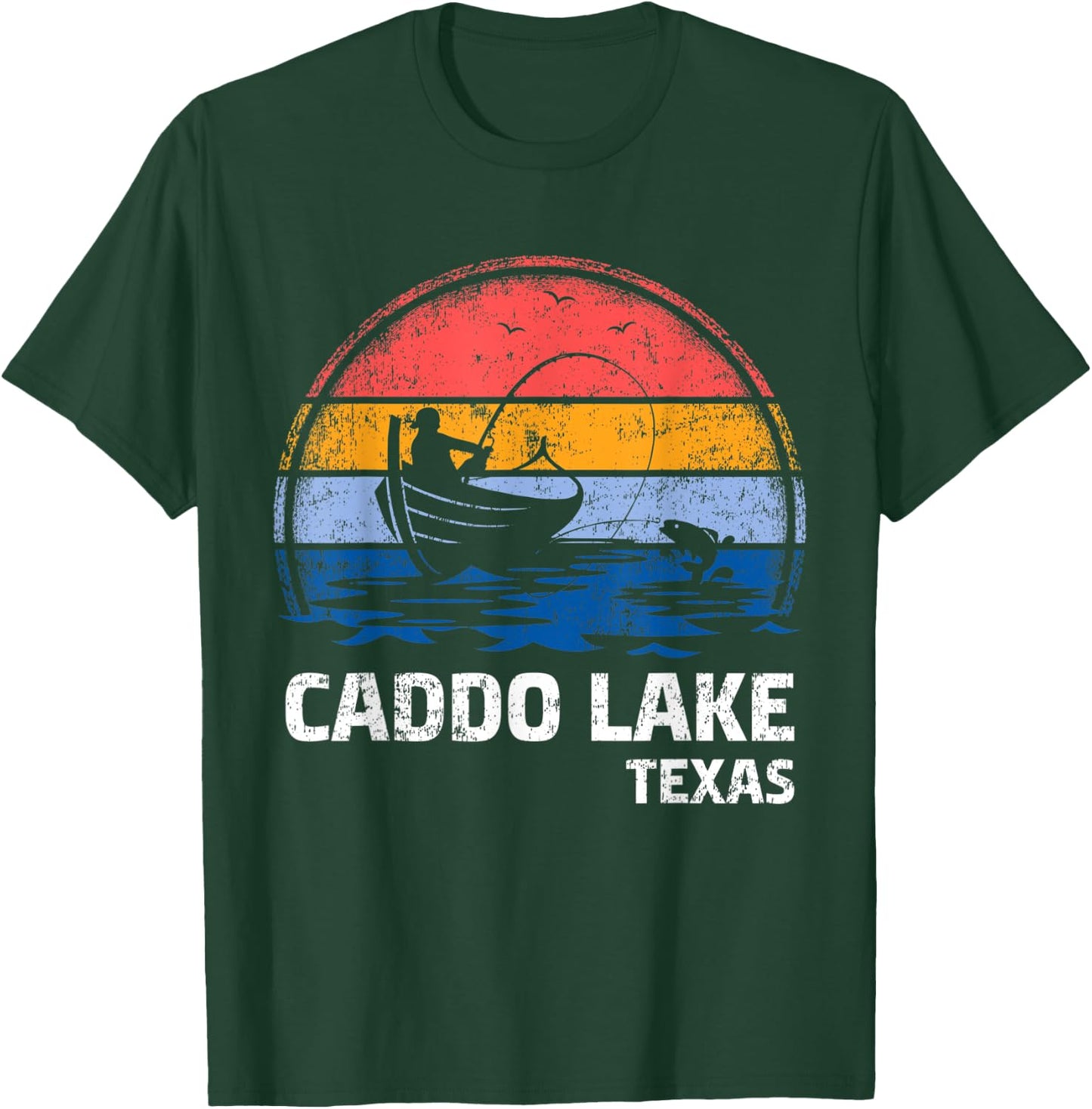 Vintage Retro Texas Caddo Lake Summer Fishing T-Shirt - T-Shirt | Forest