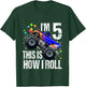 Kids 5th Birthday Boy Monster Truck Rule JAM Shirt Five 5 Year T-Shirt - T-Shirt | Forest