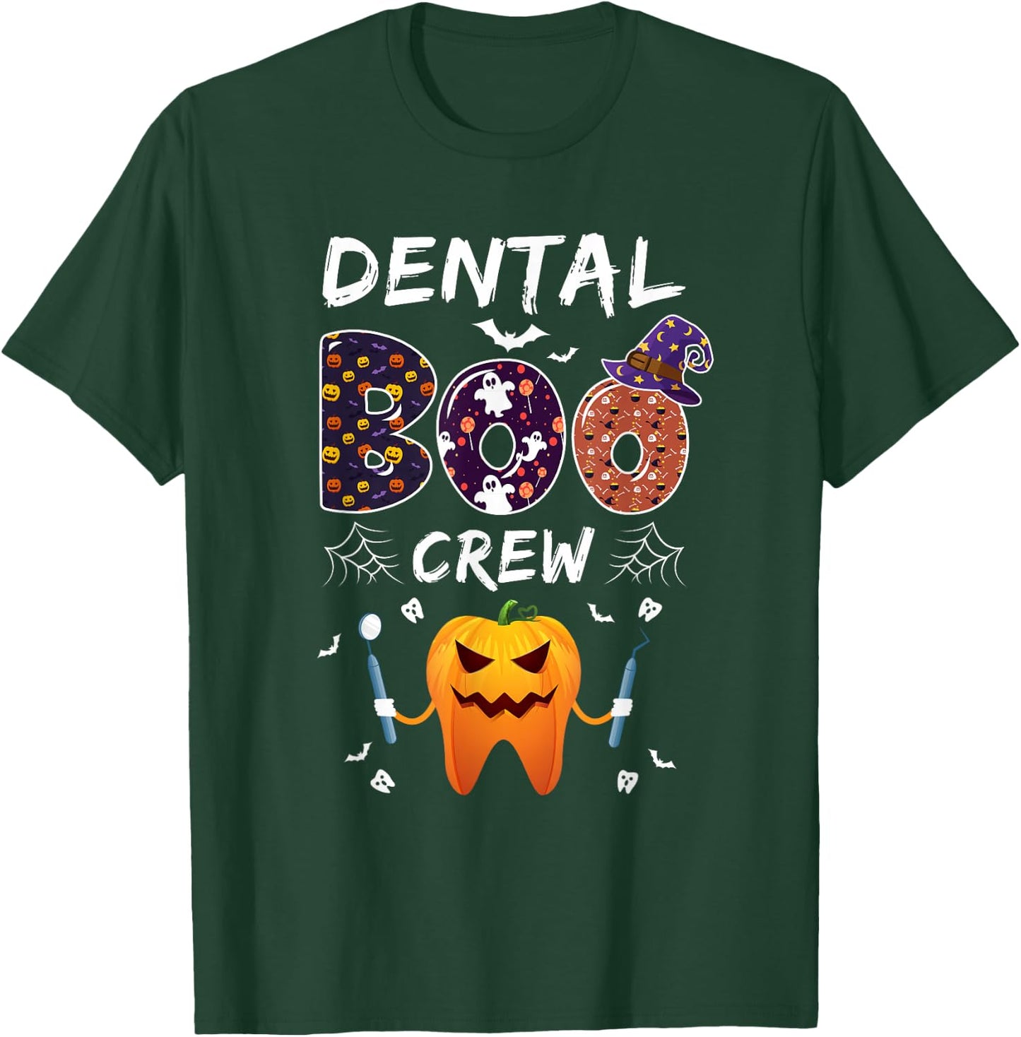 Dental Dentist Halloween Boos Crew Funny Costume Assistant T-Shirt - T-Shirt | Forest