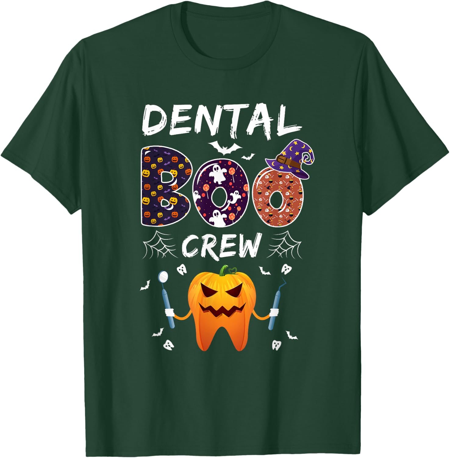 Dental Dentist Halloween Boos Crew Funny Costume Assistant T-Shirt - T-Shirt | Forest