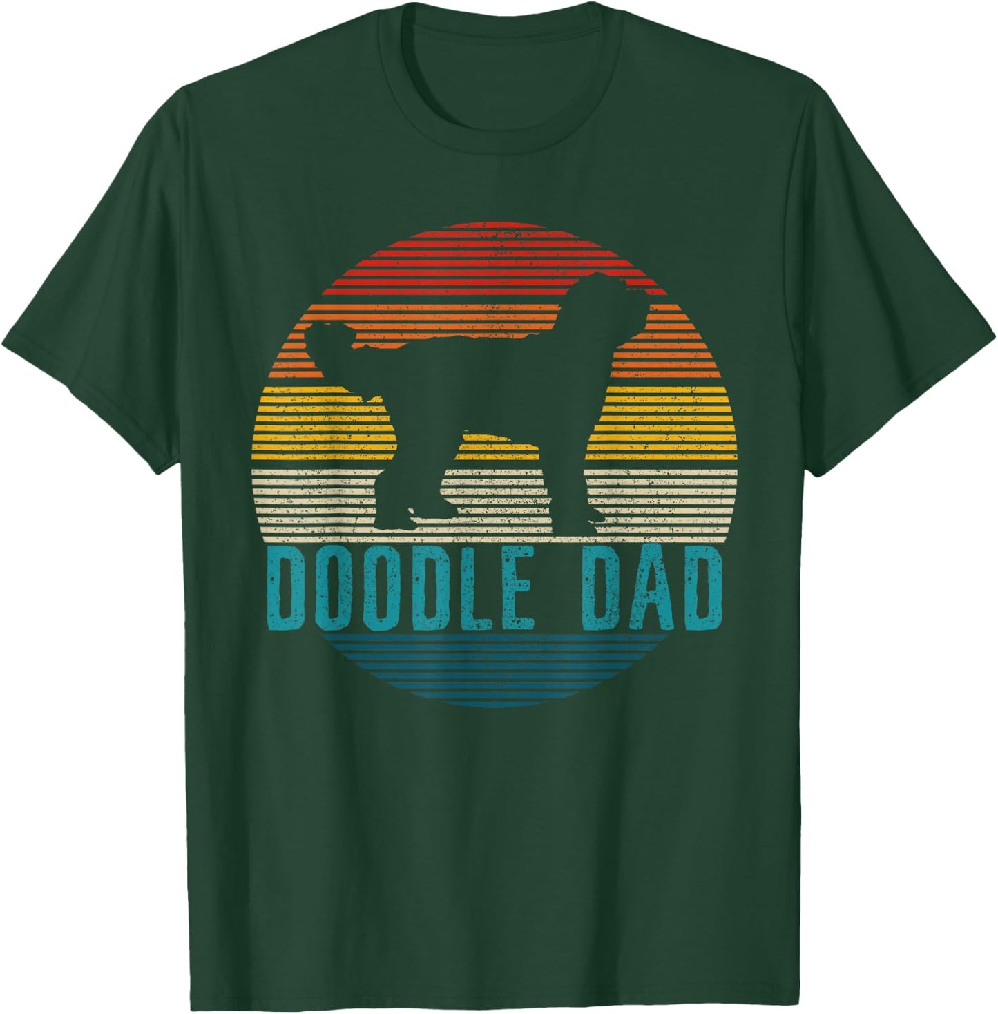 Doodle Dad - Vintage Goldendoodle Dog Owner Funny Gift T-Shirt - T-Shirt | Forest