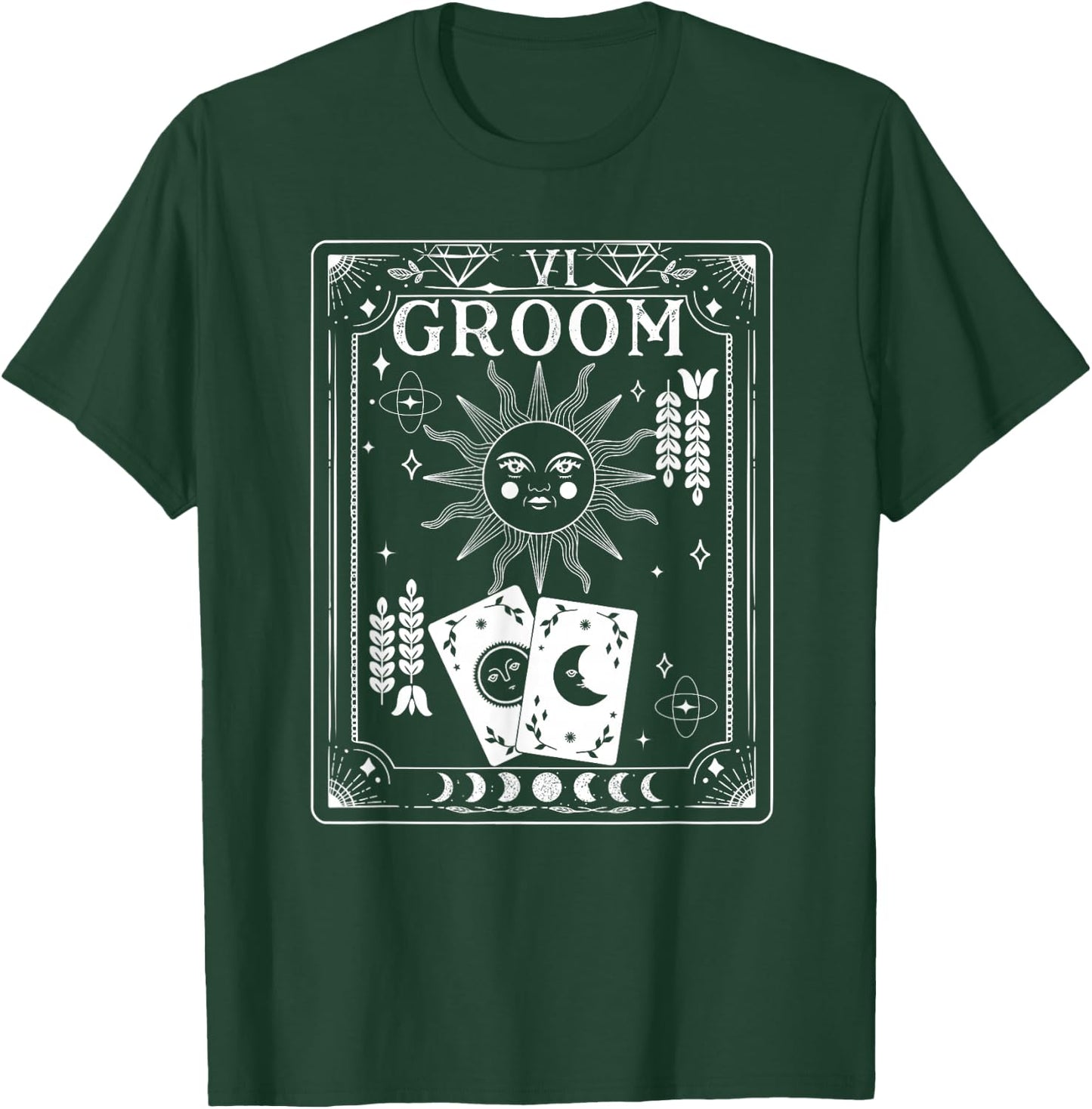 Gothic Witchy Coven, Tarot Halloween Groom Bachelor matching T-Shirt - T-Shirt | Forest