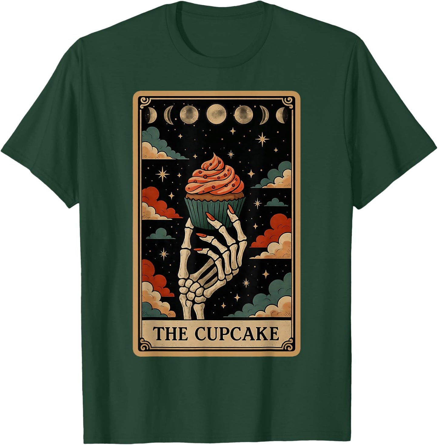 The Cupcake Baker Baking Tarot Card Skeleton Witchy T-Shirt - T-Shirt | Forest