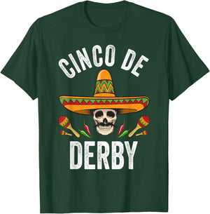 Cinco De Derby Shirt Funny Mexican Skull Cinco De Mayo T-Shirt - T-Shirt | Forest
