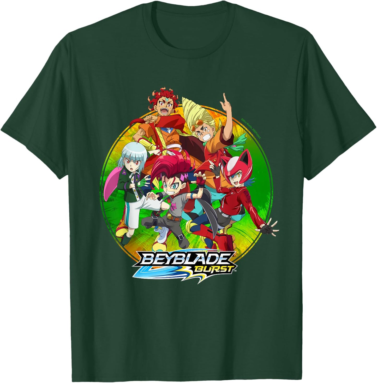 Hasbro BEYBLADE BURST QUADDRIVE -Kids Black Cotton 60% Polyester 40% Classic Fit Collarless Short Sleeve T-Shirt - T-Shirt | Forest