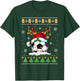 Soccer Ball Reindeer Santa Hat Ugly Sweater Xmas Lights T-Shirt - T-Shirt | Forest