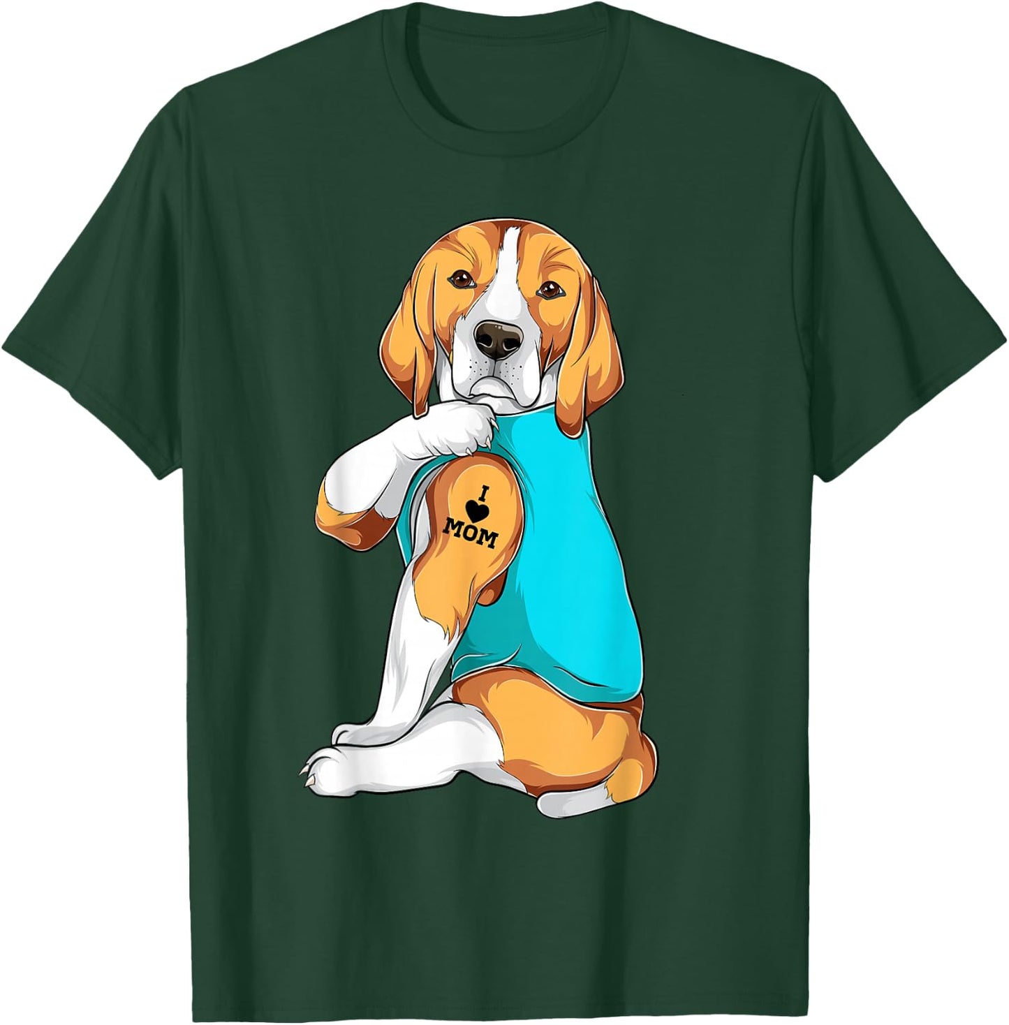 Beagle I Love Mom Apparel, Dog Mom Gifts T-Shirt - T-Shirt | Forest