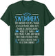 Swimmers Facts Funny Swimming Swim Coach Men Women Graphic Small T-Shirt - T-Shirt | Forest